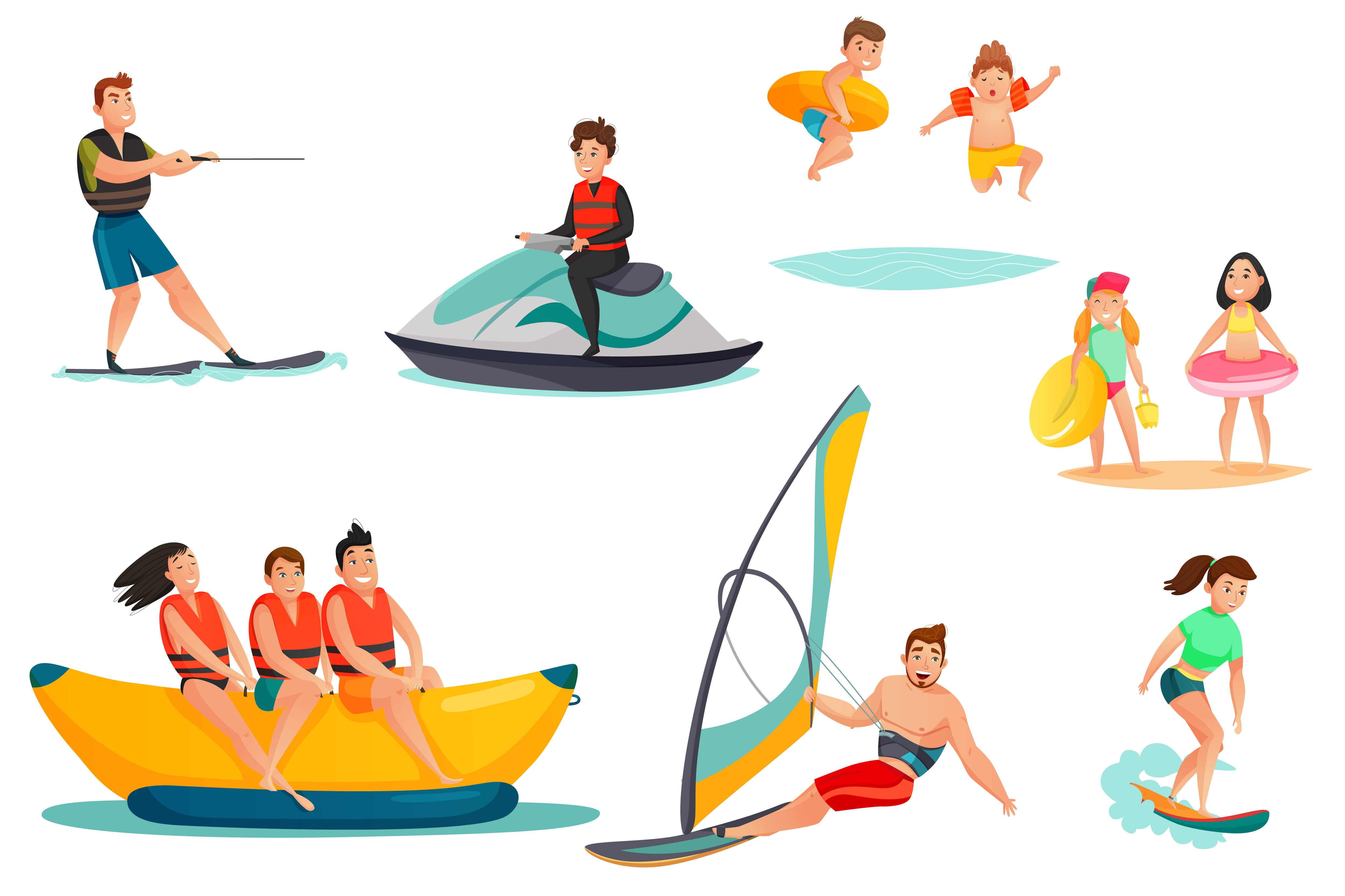 Water Games Clip Art Summer Clipart Water Games Vector 