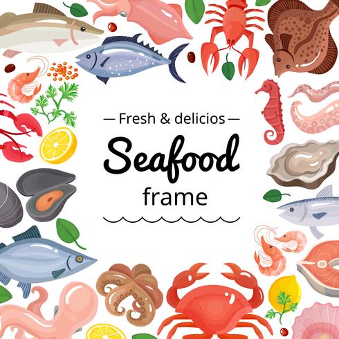 Marine Products Frame Background vector