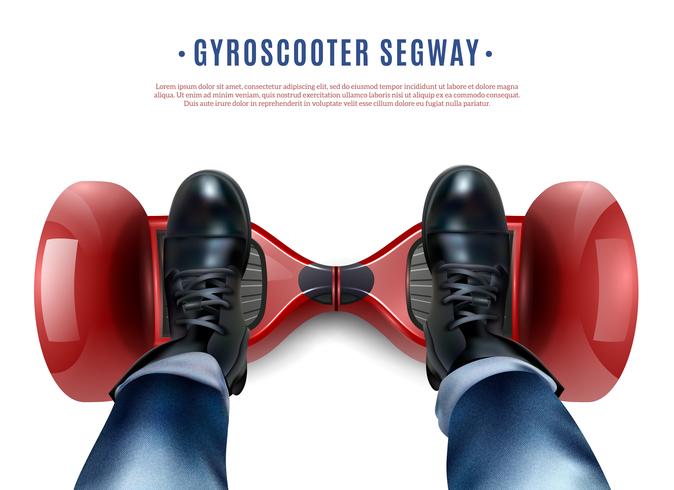 Gyro Scooter Feet Realistic Top View   vector