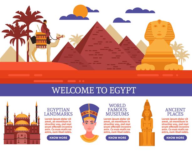 Egipto viajes ilustración vectorial vector