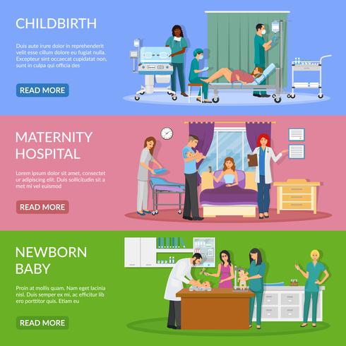 Banners horizontales de maternidad vector