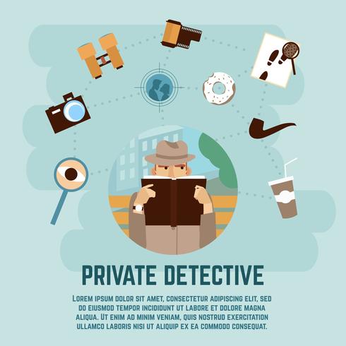 Concepto de detective privado vector