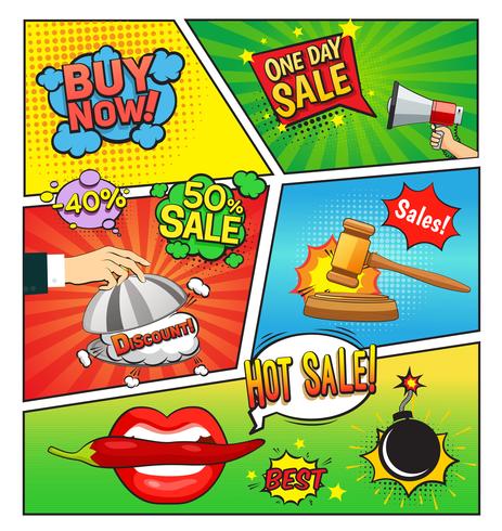 Hot Sales Comic Book Page vector