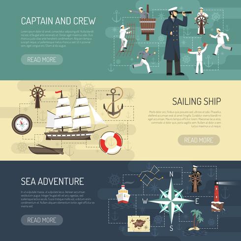 Sailing Horizontal Banners Webpage Design  vector