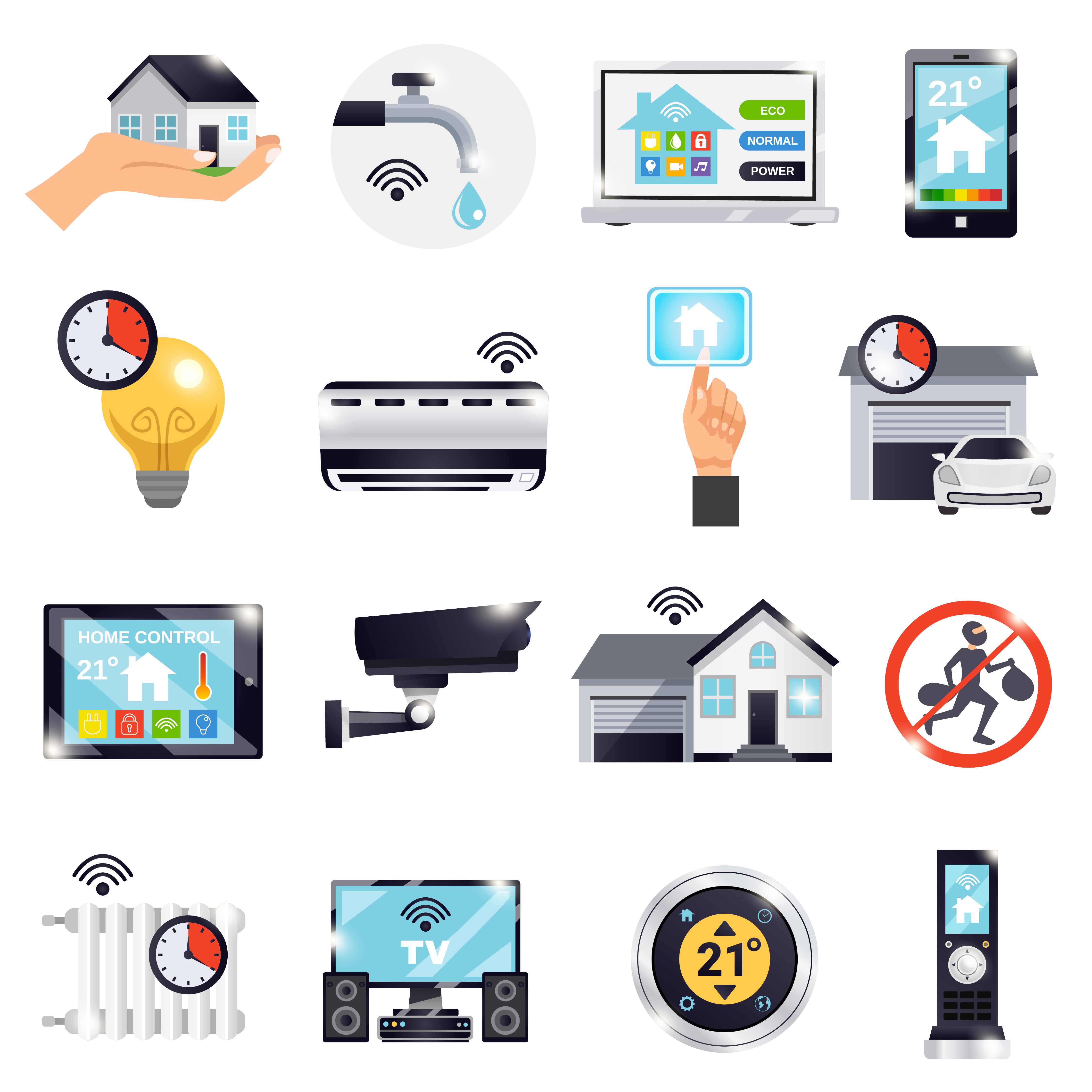 Download Smart Home Icon Set - Download Free Vectors, Clipart ...