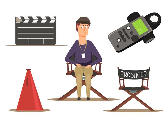 Movie Making Group Set vector