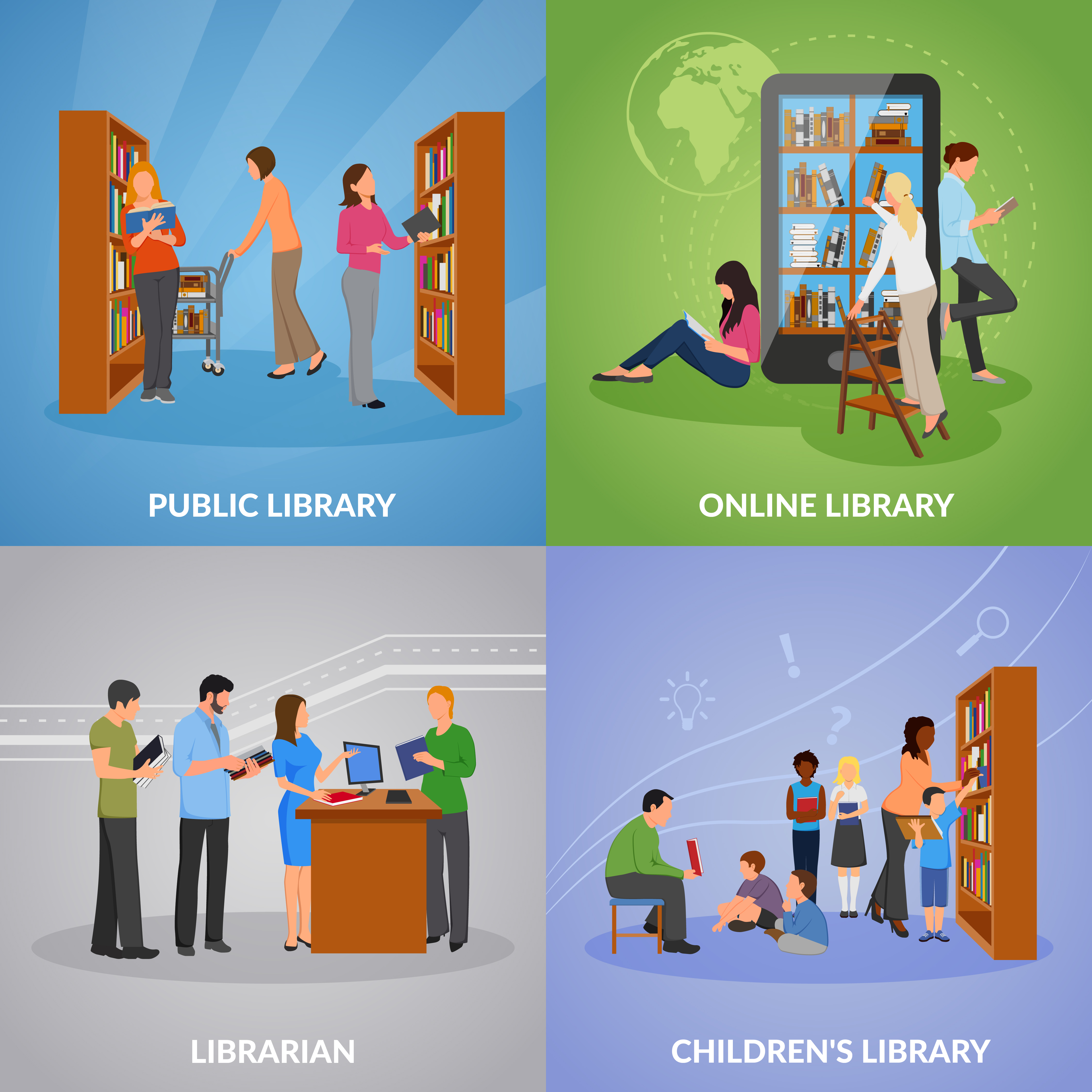Library Icons Set 470653 Vector Art at Vecteezy
