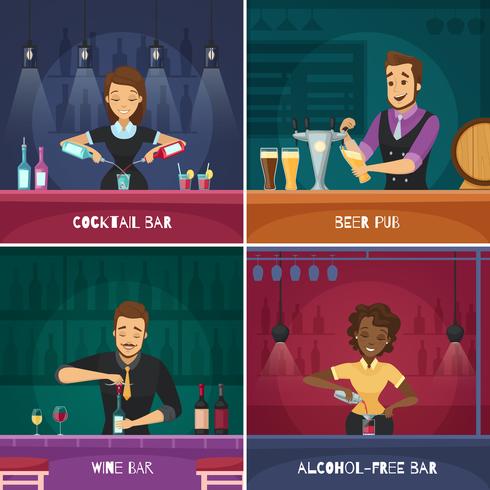 concepto de diseño barman 2x2 vector