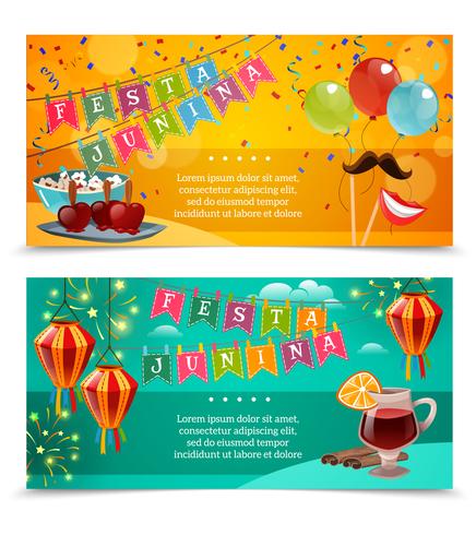 Festa Junina Banners horizontales vector