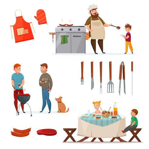 Barbecue Party Icon Set vector