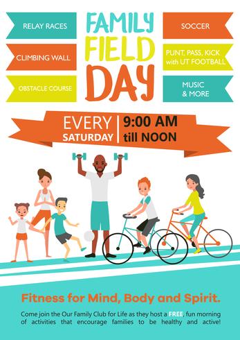 Family Fitness Template vector