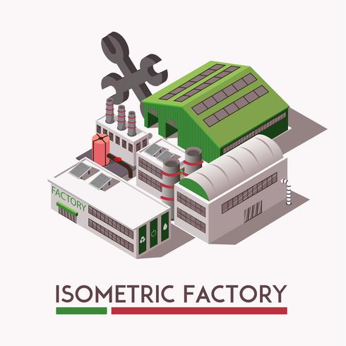 Factory Isometric Set vector