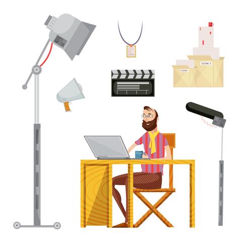 Film Director Set vector