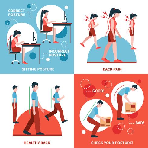 Posture 2x2 Design Concept Set vector