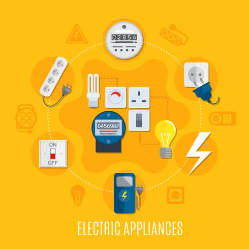 Electrodomésticos redondos de diseño. vector