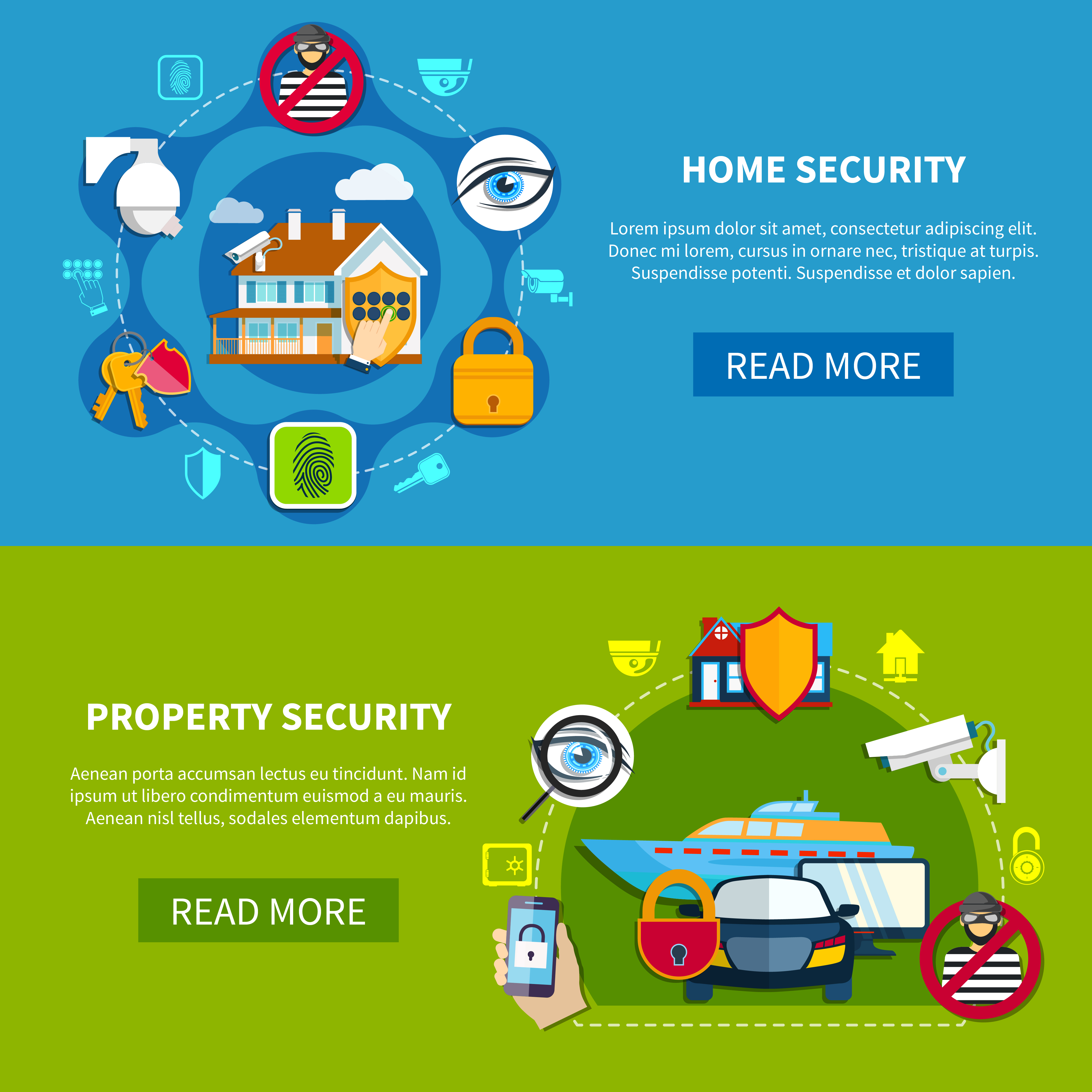Security Banners Set 470779 Vector Art at Vecteezy