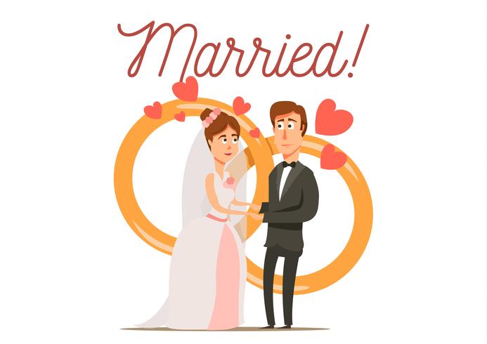 Newly Married Couple Composition vector