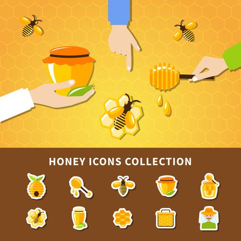 Honey And Hands Composition vector