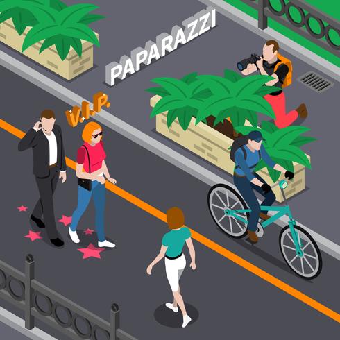 Paparazzi Isometric Illustration vector