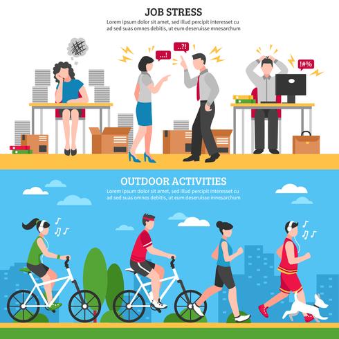 Stress And Relaxation Banners vector