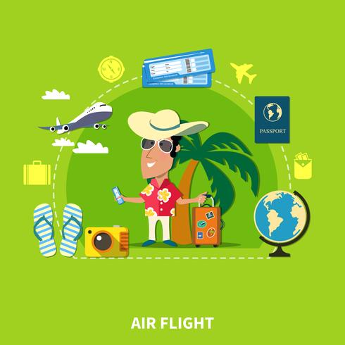 Tropical Cruise Travel Composition vector