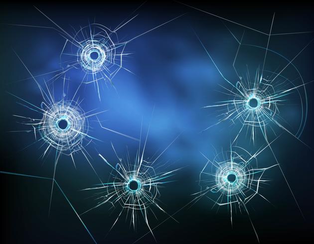 Bullet Holes In Glass Illustration vector