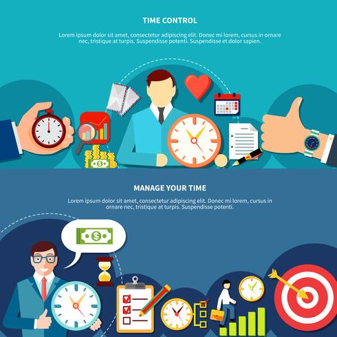 Manage Your Time Banners vector