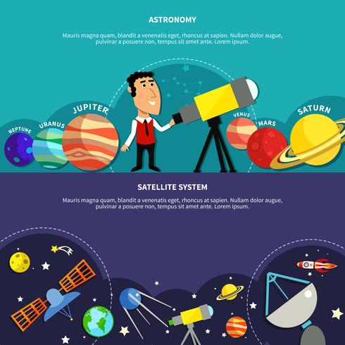 Conjunto de Banners de Astronomía vector