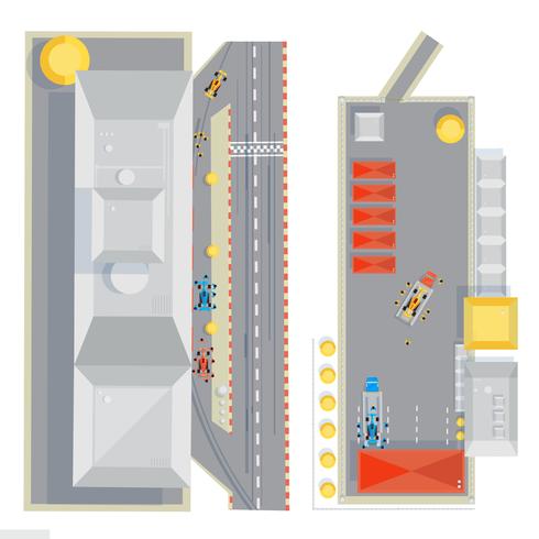 Composición plana pista de carrera vector