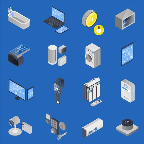 IOT Internet Of Things Isometric Icon Set vector