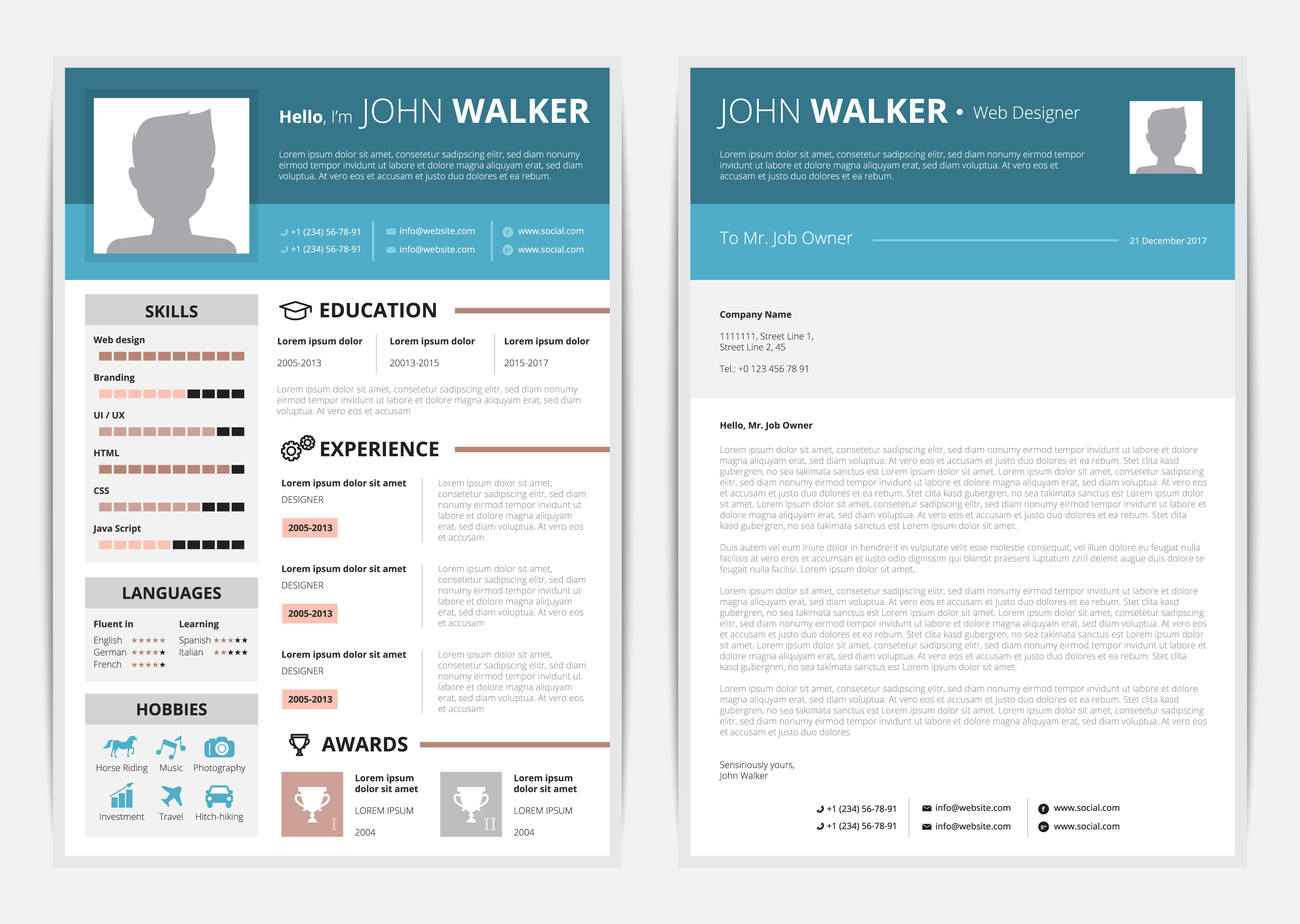 Free resume templates illustrator image