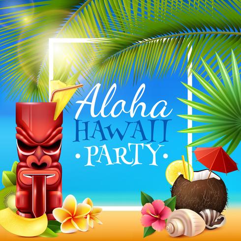 Hawaiian Party Frame vector