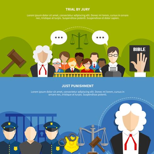 Flat Law Banner Set vector