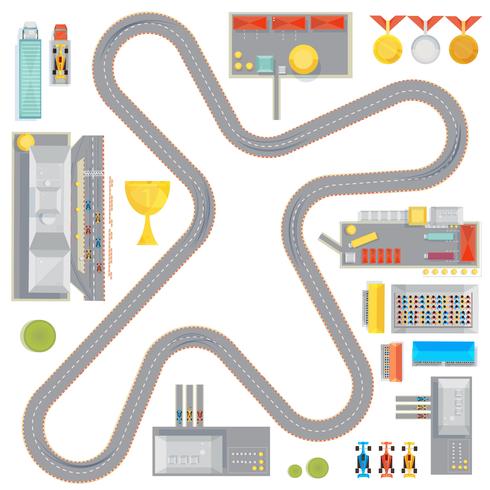 Gaming Race Track Composition vector