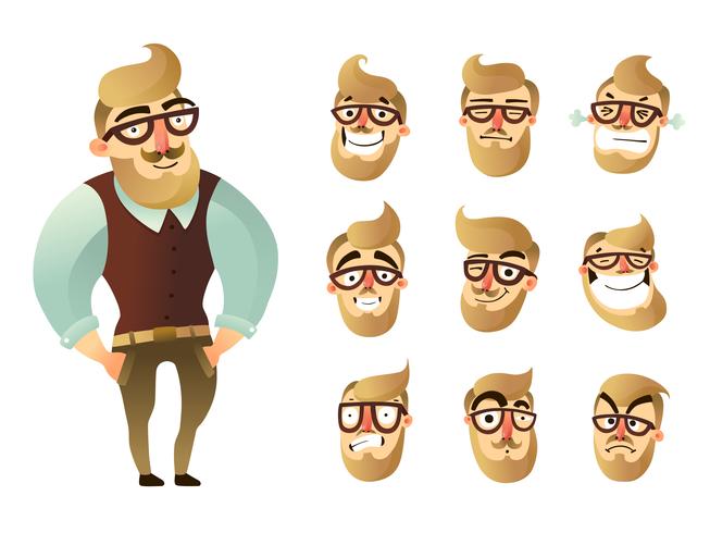 Emotions Man Icon Set vector