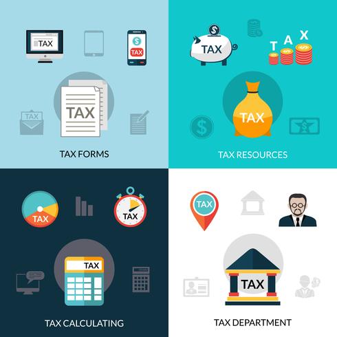 Tax Icons Set vector