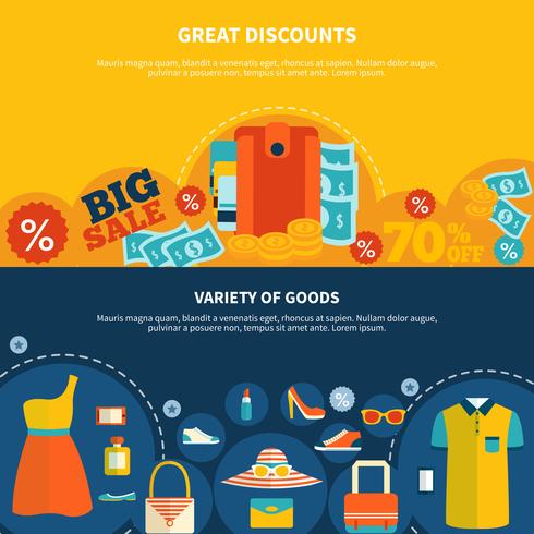 Great Discounts Shopping Banners vector