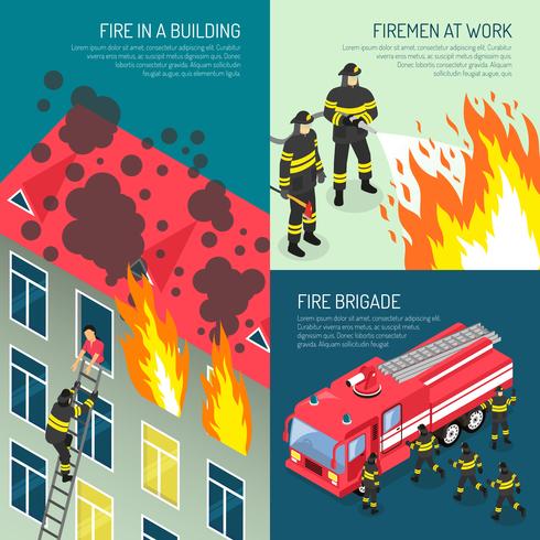 Fire Department Design Concept Set vector