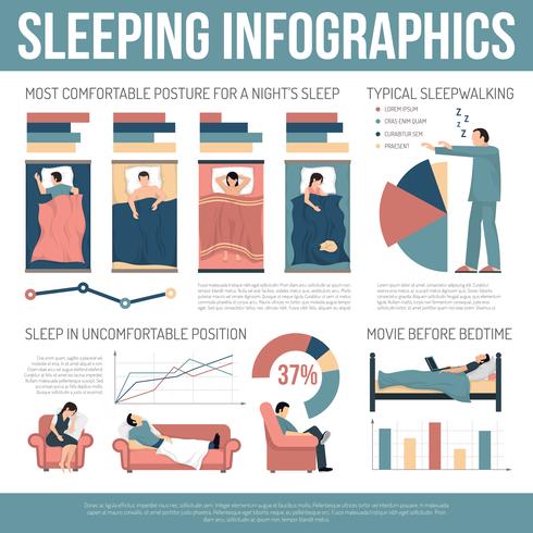 Disposición de infografías para dormir vector