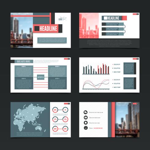 Urban Presentation Templates Set vector