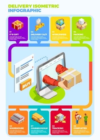 Delivery Infographics Isometric Layout vector