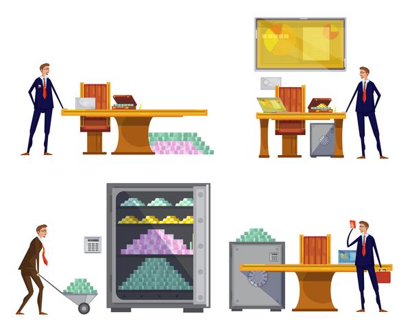 Financial Wealth Compositions Set vector