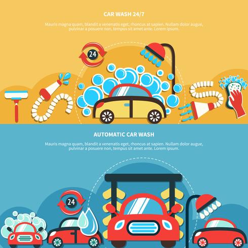 Automatic Car Wash Banners vector
