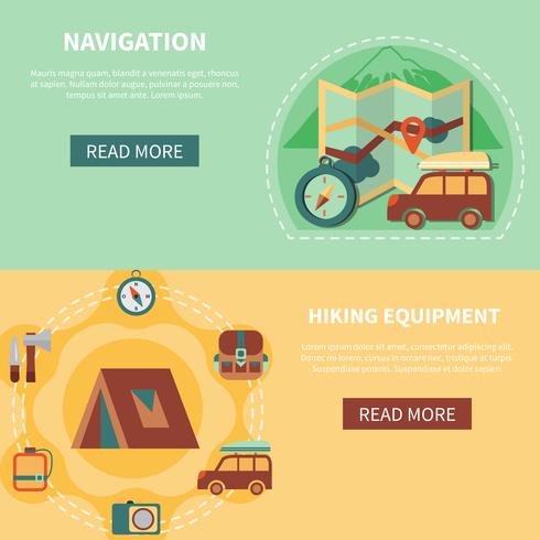 Camping banner set vector