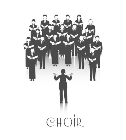 Choir Peroforrmance Black Image  vector