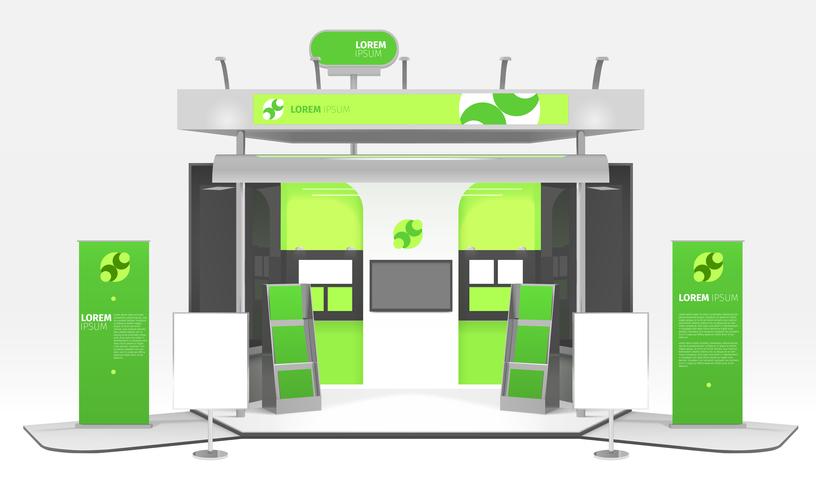 Green Energy Exhibition Stand Design vector