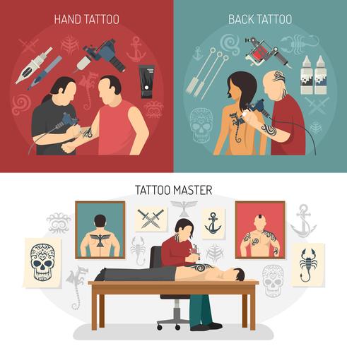 Estudio de tatuajes concepto de diseño vector