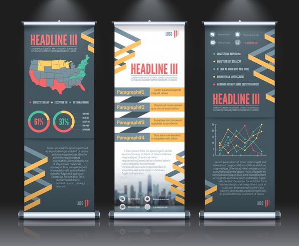 Rollup Banner Set Template vector