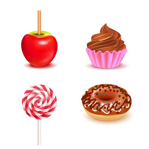 Fair Sweets Realistic Set vector