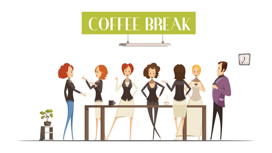 Coffee Break Cartoon Style Illustration vector